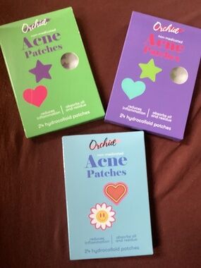 Orchid non-medicated acne patches 3 boxes New 24 hydrocolloid patches/box